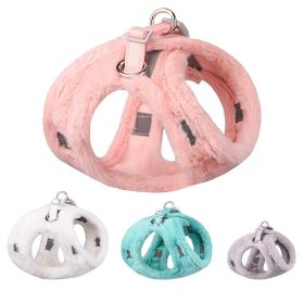 Soft and Warm Dog Harness and Leash Set - Winter Plush Dog Vest Harness with Reflective Bands (colour: Suit, Specifications (length * width): M)